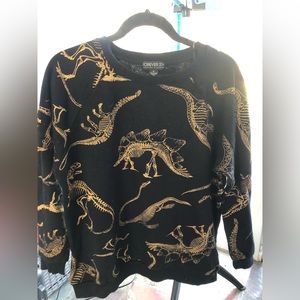 Dinosaur fossil print pullover sweatshirt